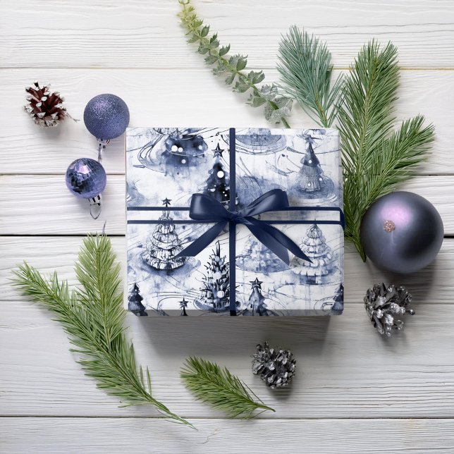 Papel De Regalo Patrón de Navidad Azul #3 ID1009 (Subido por el creador)