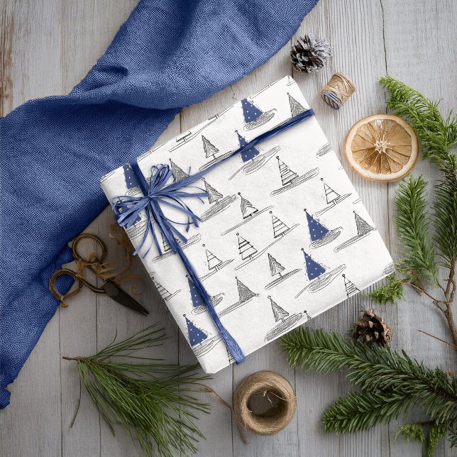 Papel De Regalo Patrón de Navidad Azul#5 ID1009 (Subido por el creador)
