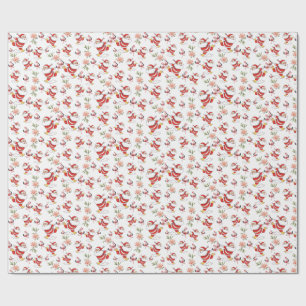 Papel De Regalo Patrón de Navidad de Flamenco Tropical de Santa