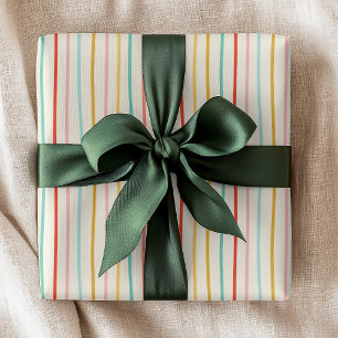 Papel De Regalo Patrón de Navidad de franja de garabato colorido