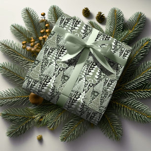 Papel De Regalo Patrón de Navidad de la Tierra Verde #6 ID1009
