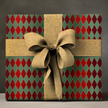 Patrón de Navidad de lujo Harlequin rojo verde