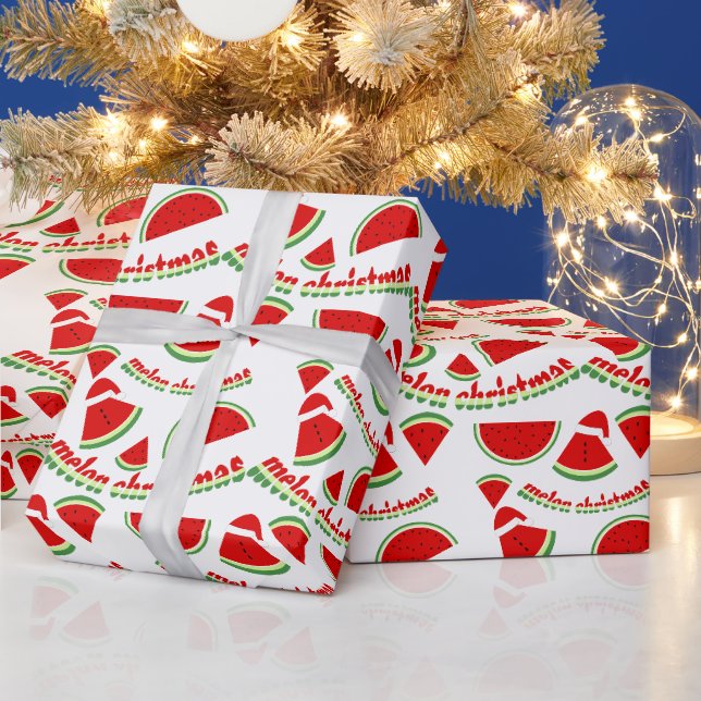 Papel De Regalo Patrón de Navidad de Melón (Vacaciones)