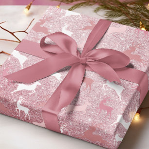 Papel De Regalo Patrón de Navidad de Reno Brillante