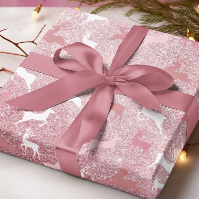 Papel De Regalo Patrón de Navidad de Reno Brillante (Subido por el creador)