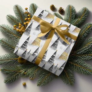 Papel De Regalo Patrón de Navidad en Oro Negro #8 ID1009