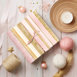 Papel De Regalo Patrón de Navidad en Oro Rosa#27 ID1009