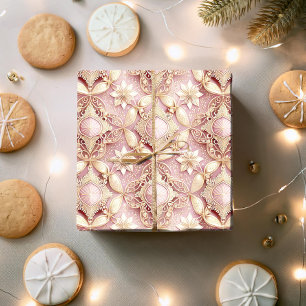 Papel De Regalo Patrón de Navidad en Oro Rosa #3 ID1009