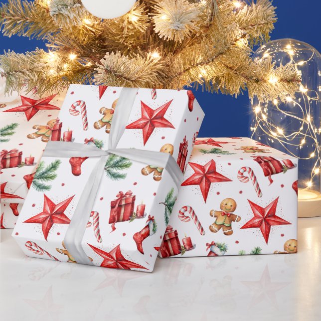 Papel De Regalo Patrón de Navidad Fiesta (Vacaciones)