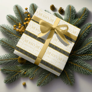 Papel De Regalo Patrón de Navidad Green Gold #35 ID1009