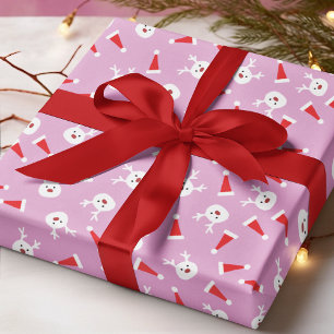 Papel De Regalo Patrón de Navidad moderno sombrero de Santa Reno l
