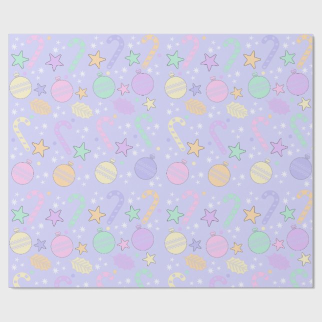 Papel De Regalo Patrón de Navidad Pastel (Superficie plana)