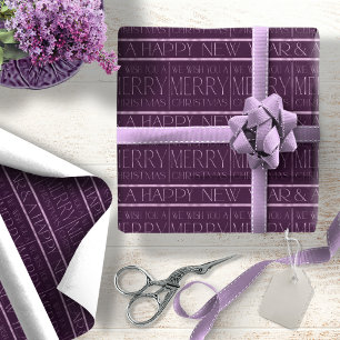 Papel De Regalo Patrón de Navidad púrpura #34 ID1009