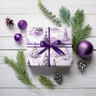 Papel De Regalo Patrón de Navidad púrpura #3 ID1009