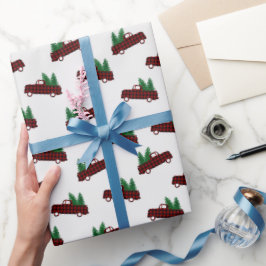 Papel De Regalo Patrón de Navidad Rojo 