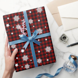 Papel De Regalo Patrón de Navidad Rojo 