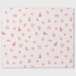 Papel De Regalo Patrón de Navidad Rosa Acogedor