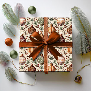 Papel De Regalo Patrón de Navidad Tonos Terrosos #12 ID1009