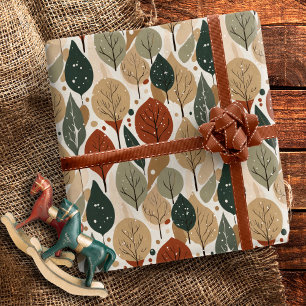 Papel De Regalo Patrón de Navidad Tonos Terrosos#5 ID1009