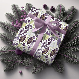 Papel De Regalo Patrón de Navidad Verde Púrpura #21 ID1009