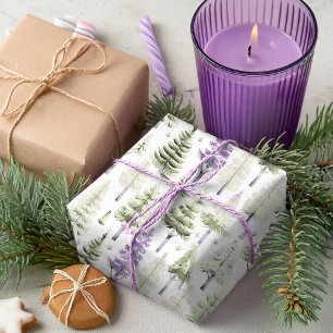 Papel De Regalo Patrón de Navidad Verde Púrpura#26 ID1009