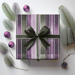 Papel De Regalo Patrón de Navidad Verde Púrpura#27 ID1009