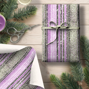 Papel De Regalo Patrón de Navidad Verde Púrpura#28 ID1009
