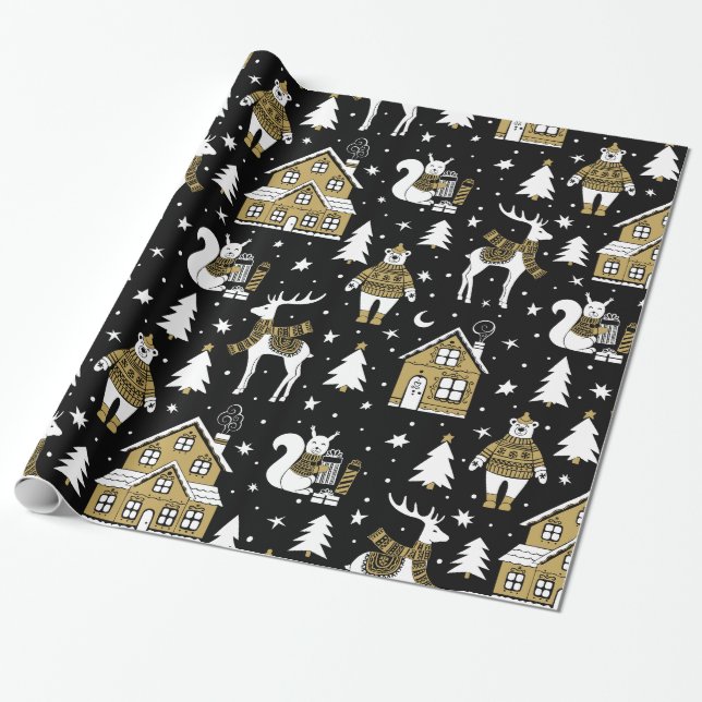 Papel De Regalo Patrón de navidades (Desenrollado)