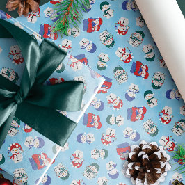 Papel De Regalo Patrón de Navidades acuáticos de los hombres de ni