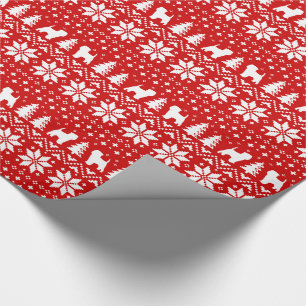 Papel De Regalo Patrón de Navidades Affenpinscher Dog Silhouettes