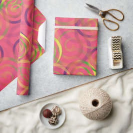 Papel De Regalo Patrón de Navidades arcoiris rosados