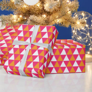 Papel De Regalo Patrón de Navidades blancos amarillos rosados