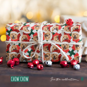 Papel De Regalo Patrón de Navidades Chow Chow divertidos