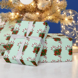 Papel De Regalo Patrón de navidades con bastones de caramelo
