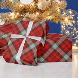 Papel De Regalo Patrón de Navidades con placas rojas y grises