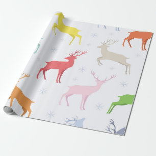 Papel De Regalo patrón de navidades con reno, ciervo, patrón,