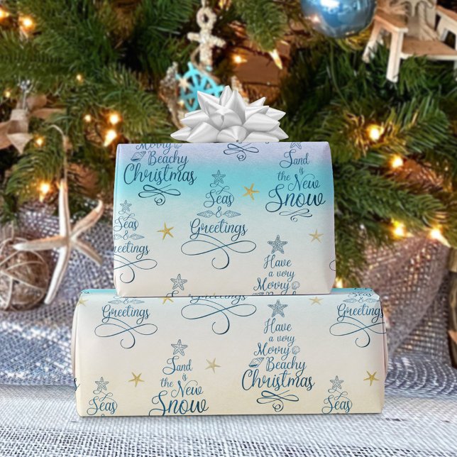 Papel De Regalo Patrón de Navidades costeros de Beach Holiday Sayi (Subido por el creador)