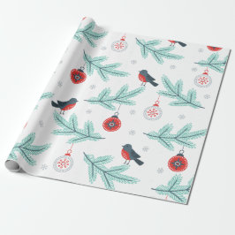 Papel De Regalo Patrón de Navidades de Aves Cutas