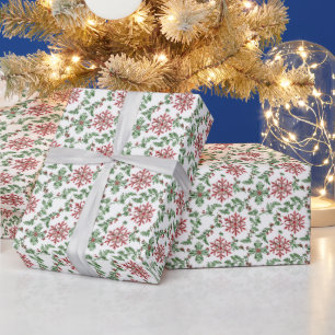 Papel De Regalo Patrón de Navidades de azulejos festivos