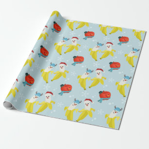 Papel De Regalo Patrón De Navidades De Banana Y Apple Cuidados