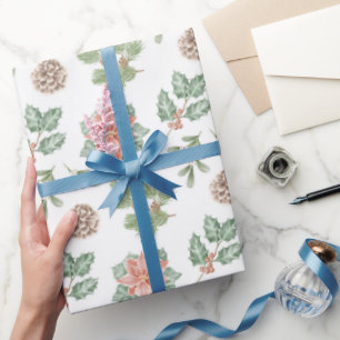 Papel De Regalo Patrón de Navidades de color de agua