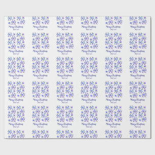 Papel De Regalo Patrón de Navidades de copos de nieve brillantes m