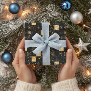 Papel De Regalo Patrón de Navidades de cuero rústico y denim