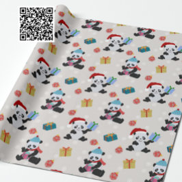 Papel De Regalo Patrón de Navidades de Cute Panda