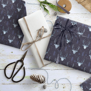 Papel De Regalo Patrón de Navidades de filas de anclajes de ciervo