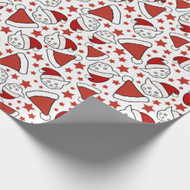 Papel De Regalo Patrón de Navidades de gatitos y sombreros