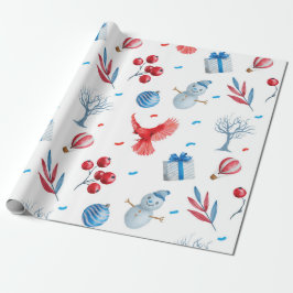 Papel De Regalo Patrón de Navidades de hombres de nieve