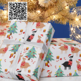 Papel De Regalo Patrón de Navidades de la Alpaca Cuta