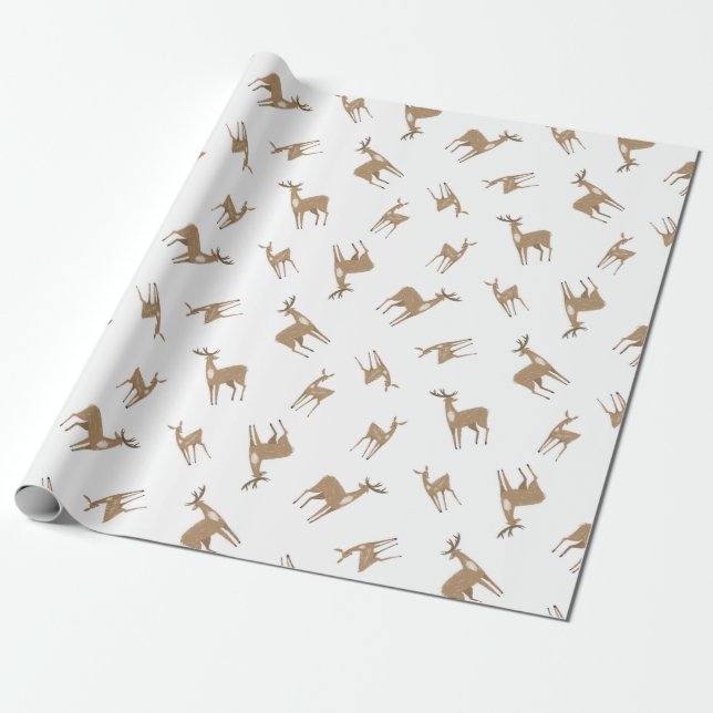 Papel De Regalo Patrón De navidades De Ojos Amarillos En Nieve (Desenrollado)