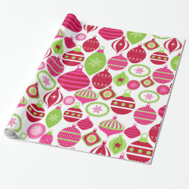 Papel De Regalo Patrón de Navidades de Ornamentos de vacaciones re